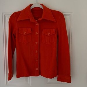 Vintage 1970s dagger collar knit over shirt